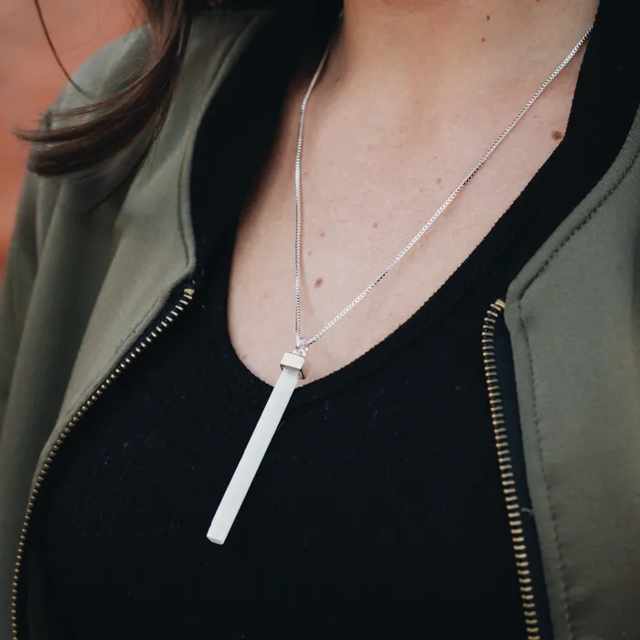 Twisted Silver Necklaces SELENITE Necklace