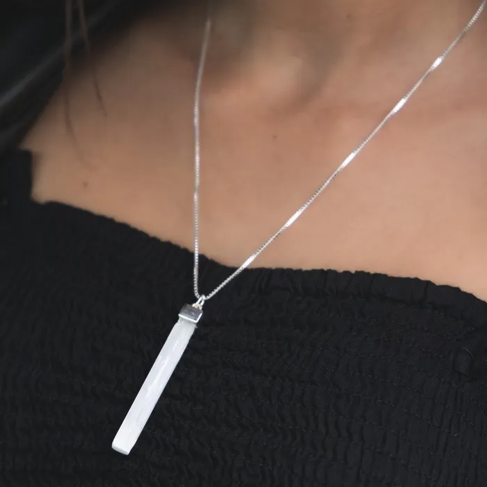 Twisted Silver Necklaces SELENITE Necklace