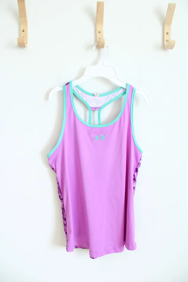Under Armour Purple Teal Razorback Athletic Tank Top Youth XL Under Armour Earrings Under Armour Purple Teal Razorback Athletic Tank Top Youth XL Under Armour Earrings