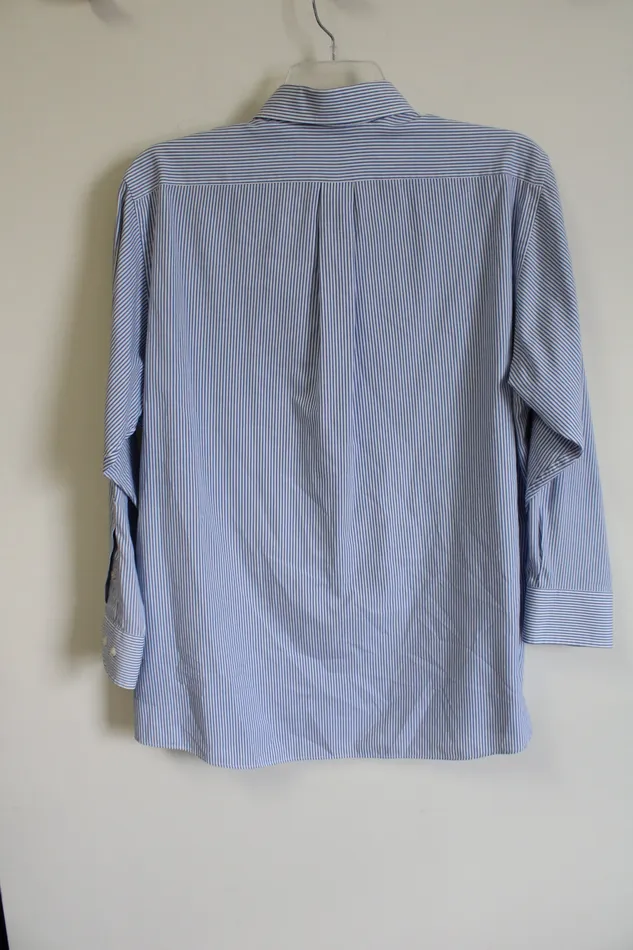 Van Heusen Rings Van Heusen Pinpoint Blue Striped Button Down Shirt 17 3233