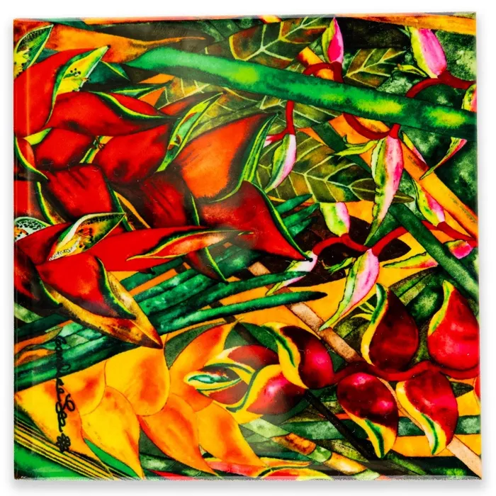 VISIONSTROPICS Necklaces Vision of the Tropics Heliconia Ceramic Tile 425