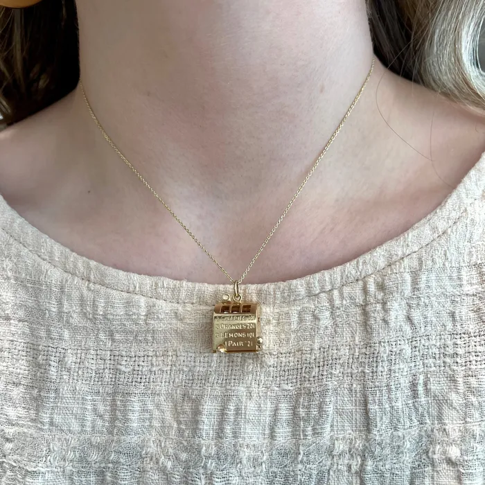 Vollman The Rosenthal Bee Charm Necklaces 14k Yellow Gold Slot Machine Charm