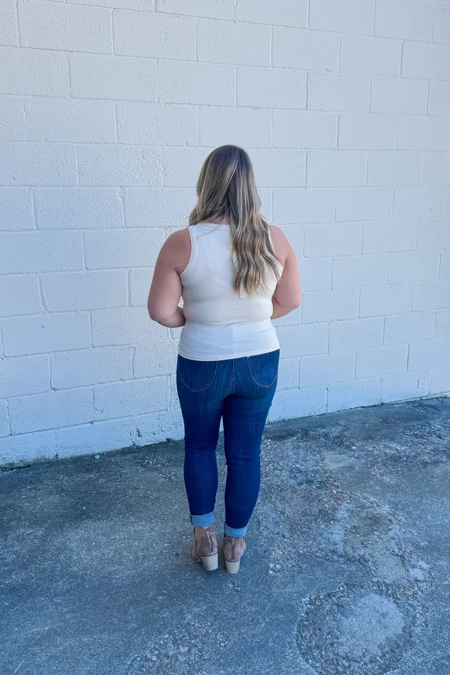 White Birch Earrings Party Ready Pearl Embellished Tank Top