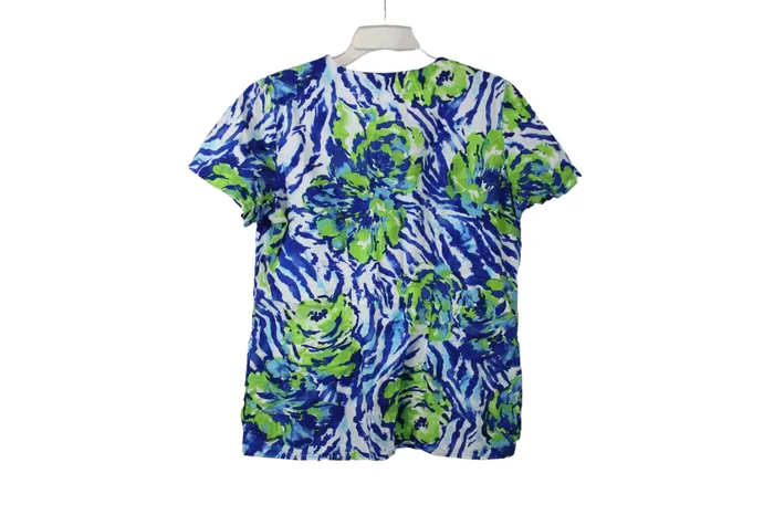 White Cross Blue Scrub Top M White Cross Rings