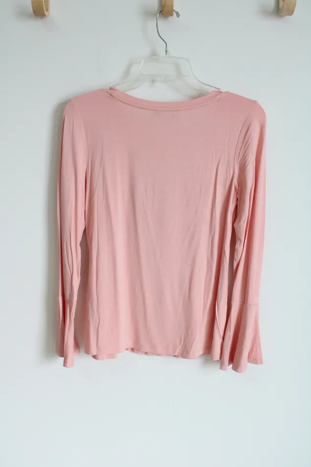 White House Black Market Light Pink Flare Sleeve Top XS White House Black Market Necklaces