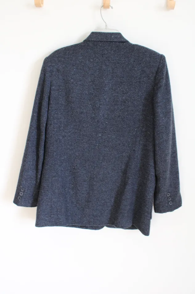 White Stag Vintage White Stag Blue Wool Blend Blazer 12 Rings
