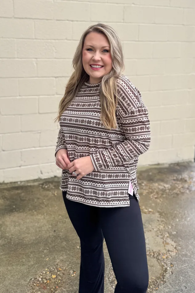 Winter Wonderland Top Mocha Hopely Earrings