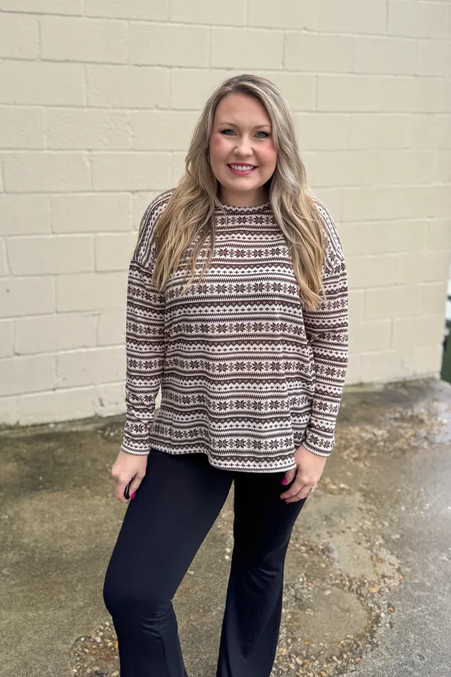 Winter Wonderland Top Mocha Hopely Earrings