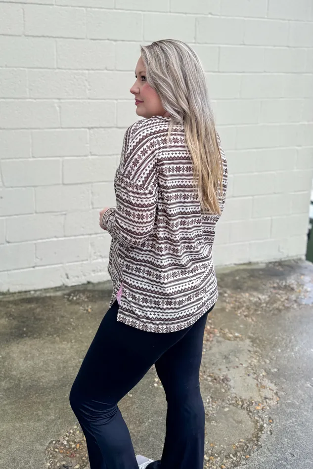 Winter Wonderland Top Mocha Hopely Earrings