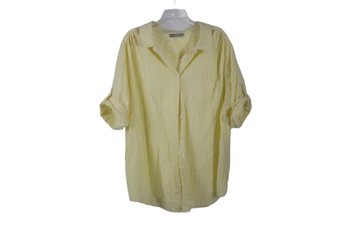 Woman Within Earrings Woman Within Yellow Striped Shirt 2X