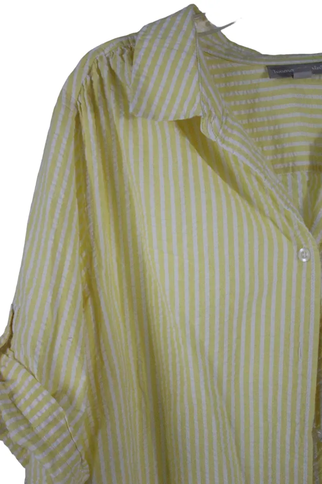 Woman Within Earrings Woman Within Yellow Striped Shirt 2X