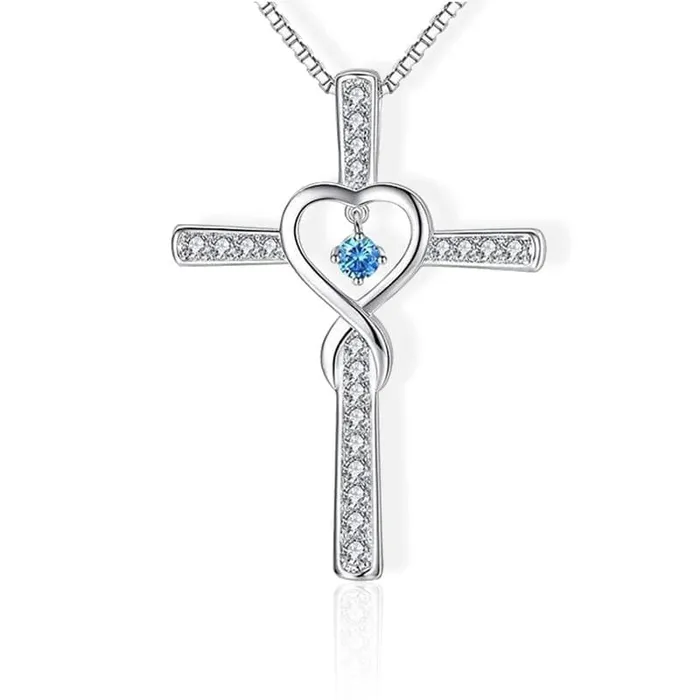 Womens Christian Necklace br Gemstone Heart Lords Guidance Necklaces
