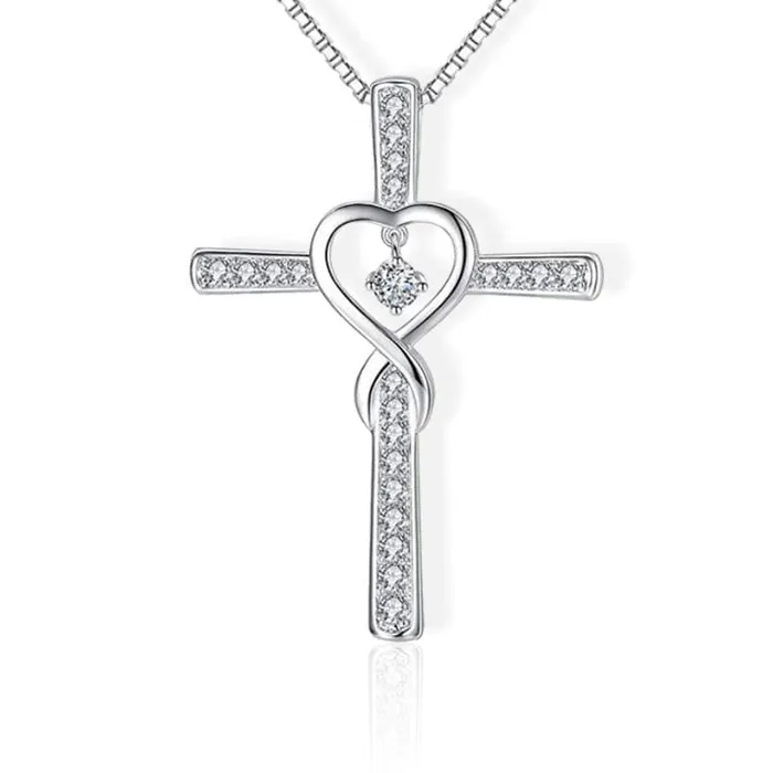 Womens Christian Necklace br Gemstone Heart Lords Guidance Necklaces