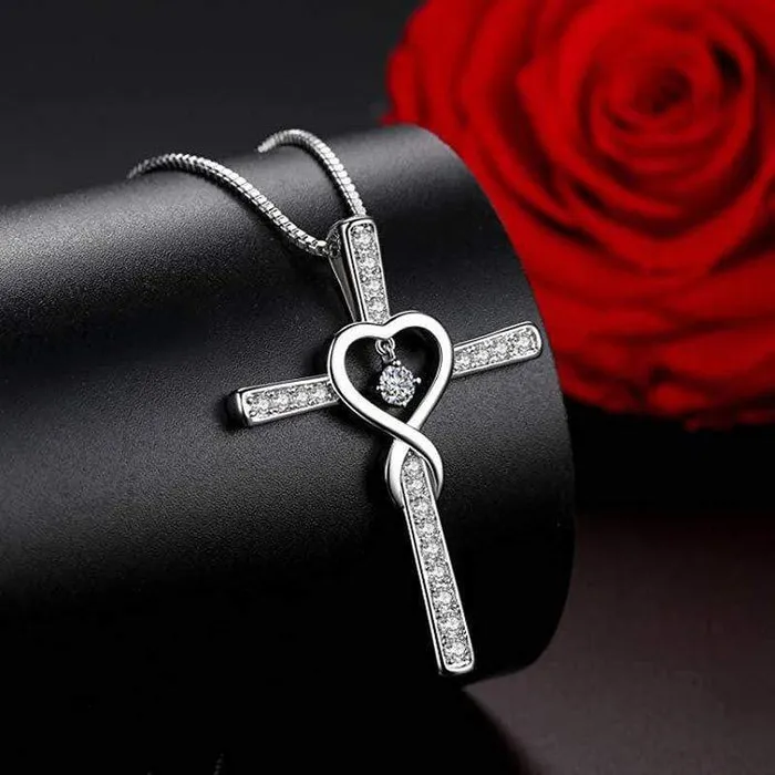 Womens Christian Necklace br Gemstone Heart Lords Guidance Necklaces