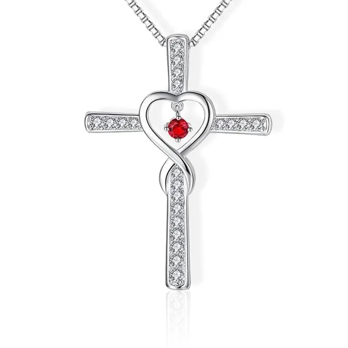 Womens Christian Necklace br Gemstone Heart Lords Guidance Necklaces