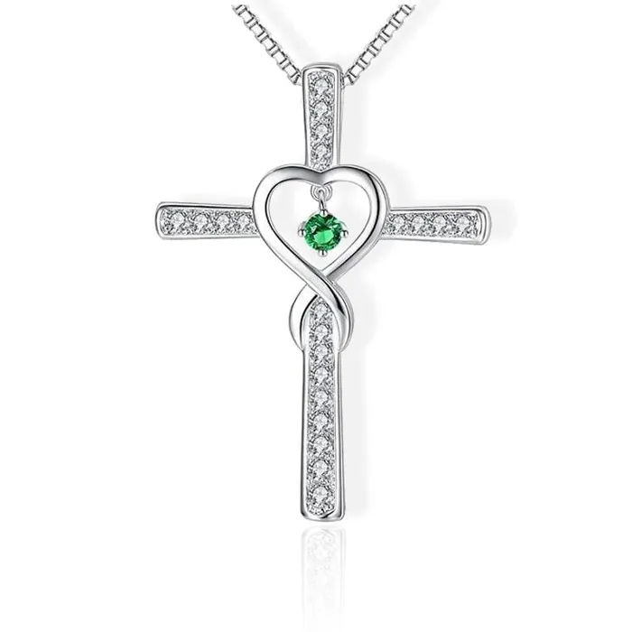Womens Christian Necklace br Gemstone Heart Lords Guidance Necklaces