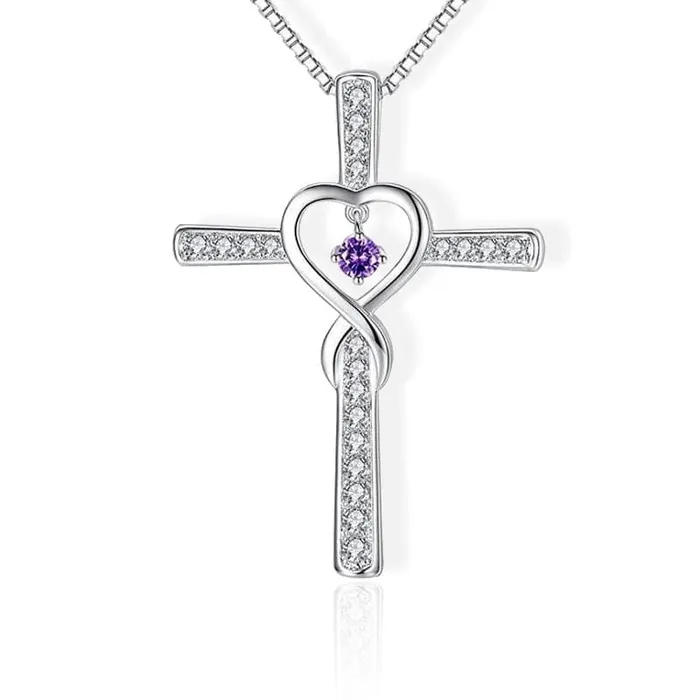 Womens Christian Necklace br Gemstone Heart Lords Guidance Necklaces