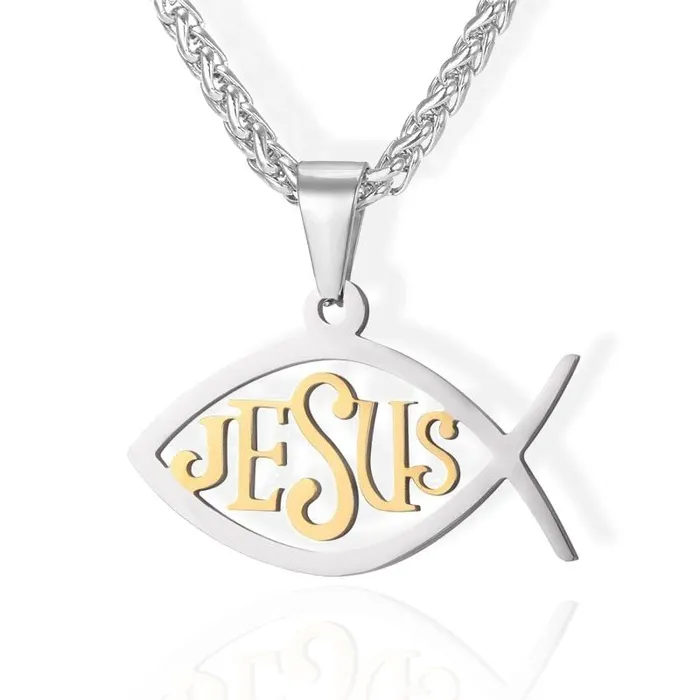Womens Christian Necklace br Ichthys Lords Guidance Necklaces