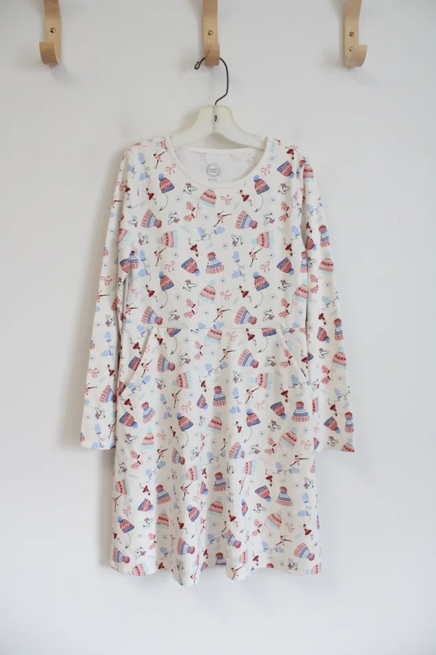 Wonder Nation Wonder Nation Cream Ice Skating Long Sleeved Dress Youth M 78 Earrings Wonder Nation Wonder Nation Cream Ice Skating Long Sleeved Dress Youth M 78 Earrings