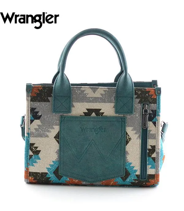 Wrangler Southwestern Print Small Canvas ToteCrossbody Turquoise YKT Earrings