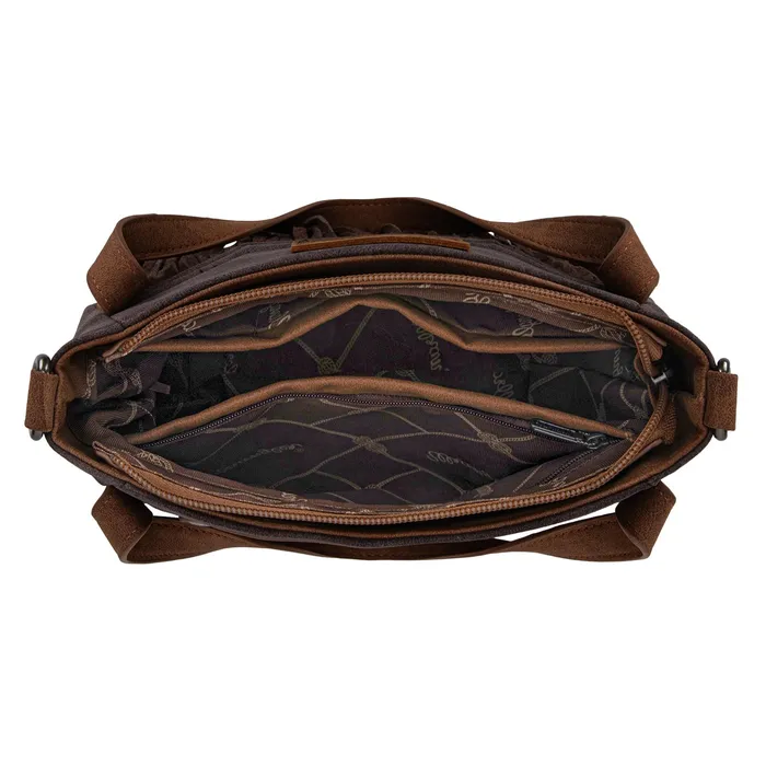 Wrangler W Stitch Fringe Two Tone ToteCrossbody Coffee MONTANA WEST Rings