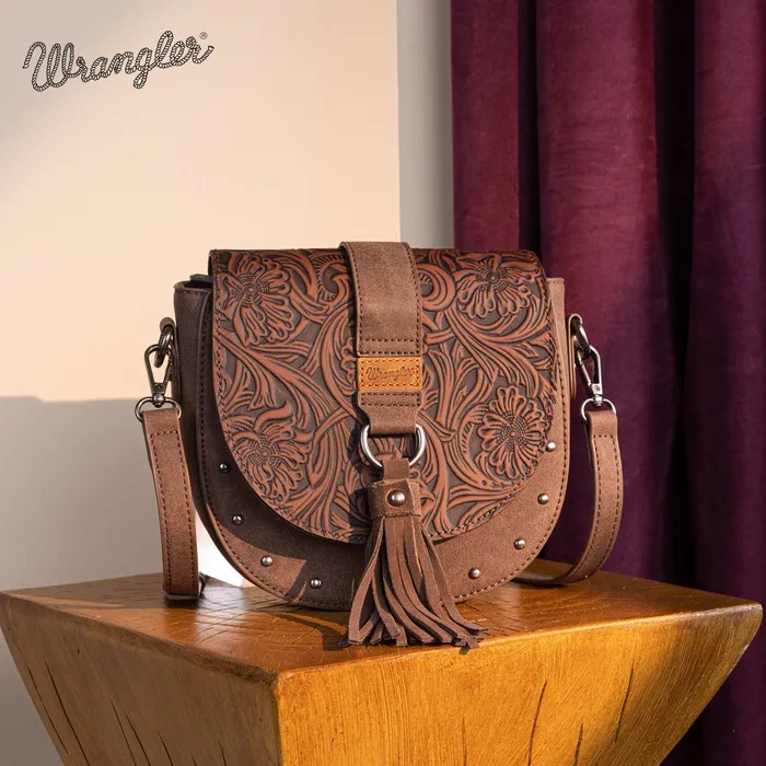 Wrangler Western Tooled Saddle Bag Crossbody Coffee MONTANA WEST Earrings