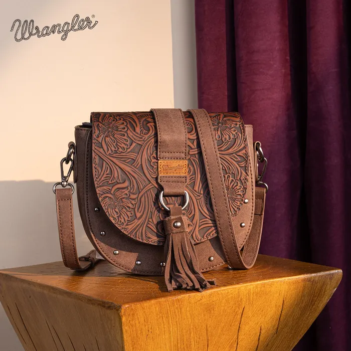 Wrangler Western Tooled Saddle Bag Crossbody Coffee MONTANA WEST Earrings