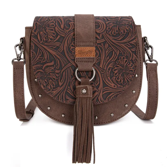Wrangler Western Tooled Saddle Bag Crossbody Coffee MONTANA WEST Earrings