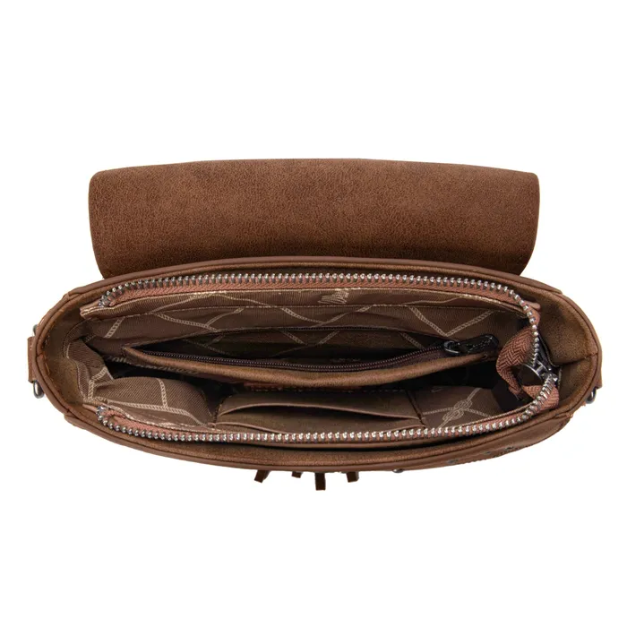 Wrangler Western Tooled Saddle Bag Crossbody Coffee MONTANA WEST Earrings