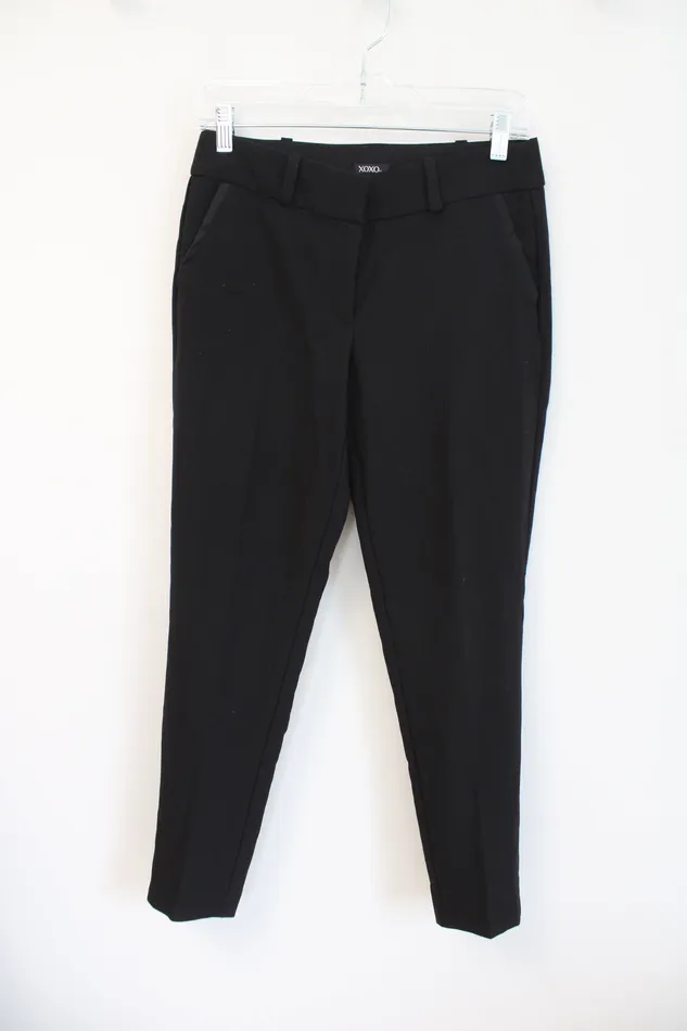 XOXO Solid Black Trouser Pants 56 XOXO Rings