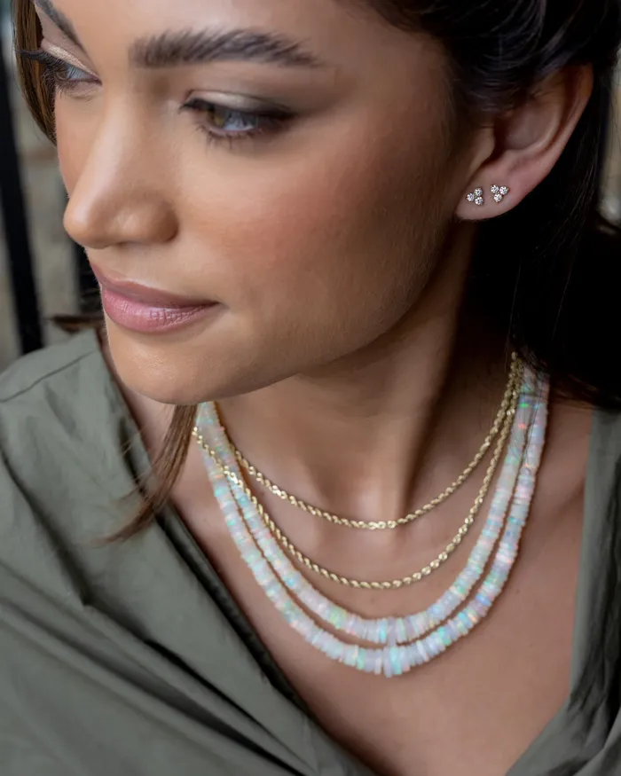 Yellow Gold Mini Three Brilliant Diamond Studs RACHEL LYNN CHICAGO Rings